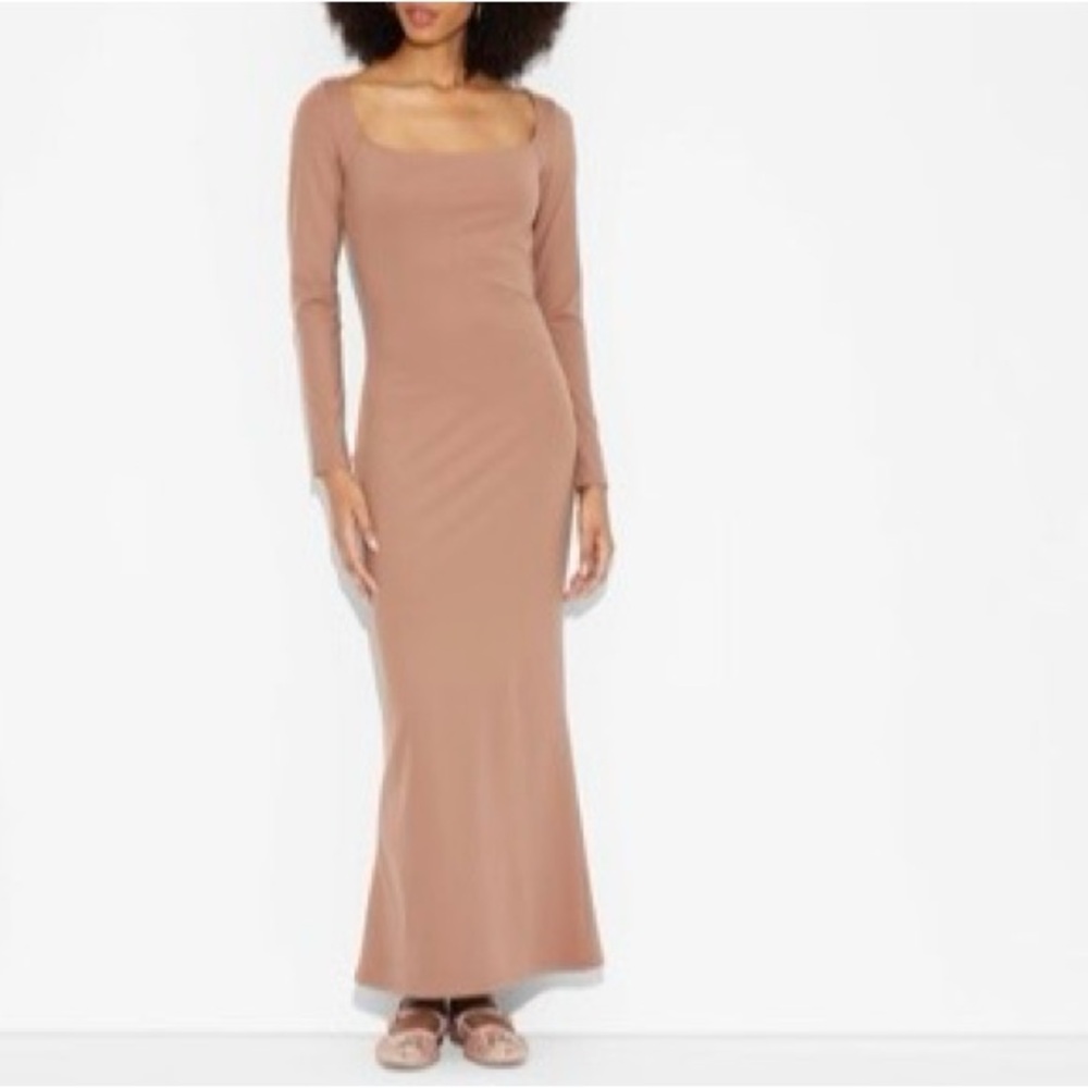 Wild Fable Women's Long Sleeve Butter Bliss Maxi Bodycon Dress - Dark Taupe